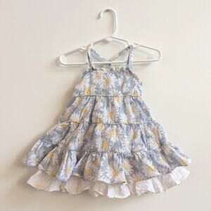 Ralph Lauren Sundress Baby Girls Sz 9m Blue Daisy Strappy Preppy Girly